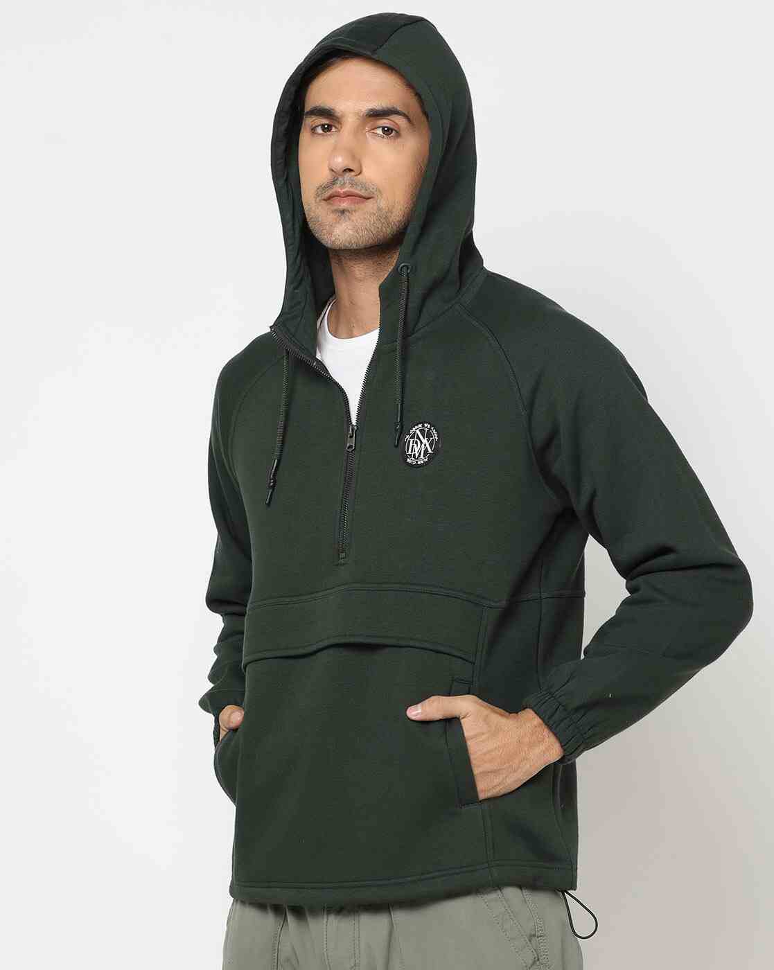 DNMX | Slim Fit Hoodie with Half-Zip Closure|0
