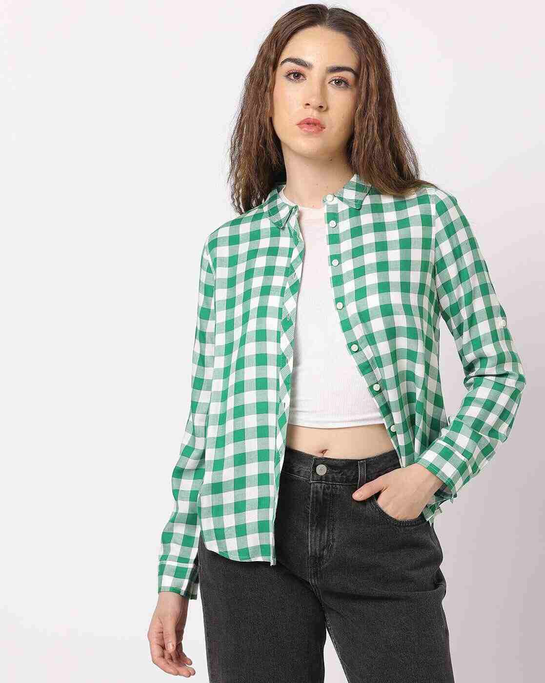 Women Checked Relaxed Fit Shirt