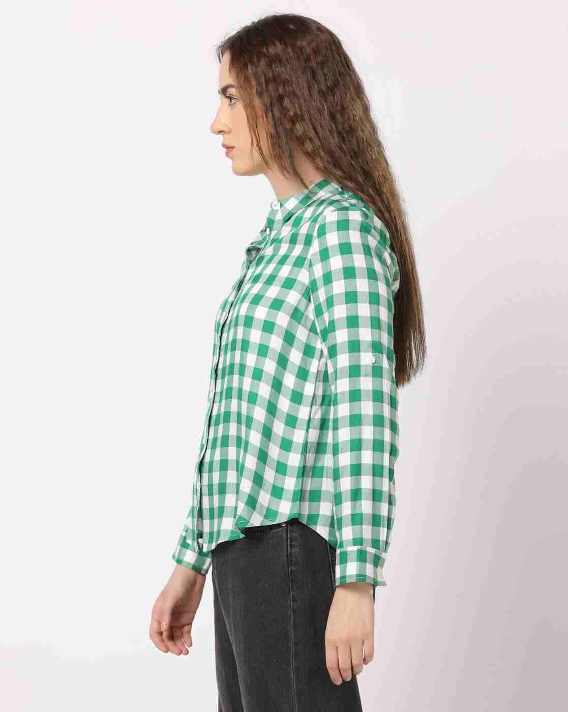 DNMX | Women Checked Relaxed Fit Shirt|1