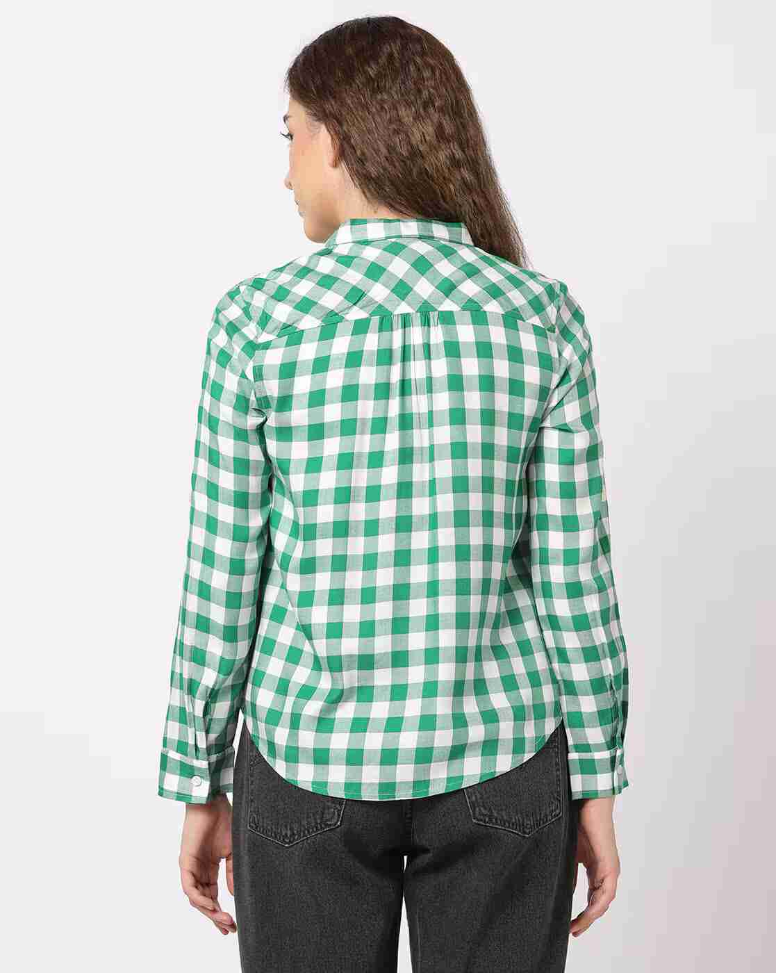 DNMX | Women Checked Relaxed Fit Shirt|2