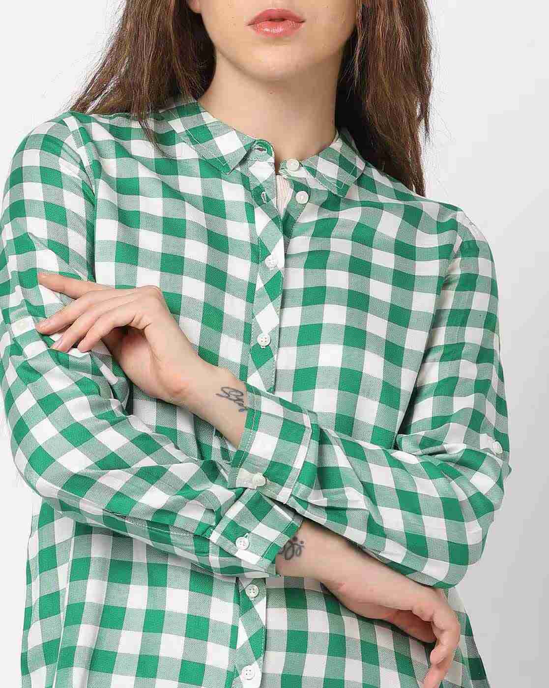 DNMX | Women Checked Relaxed Fit Shirt|3