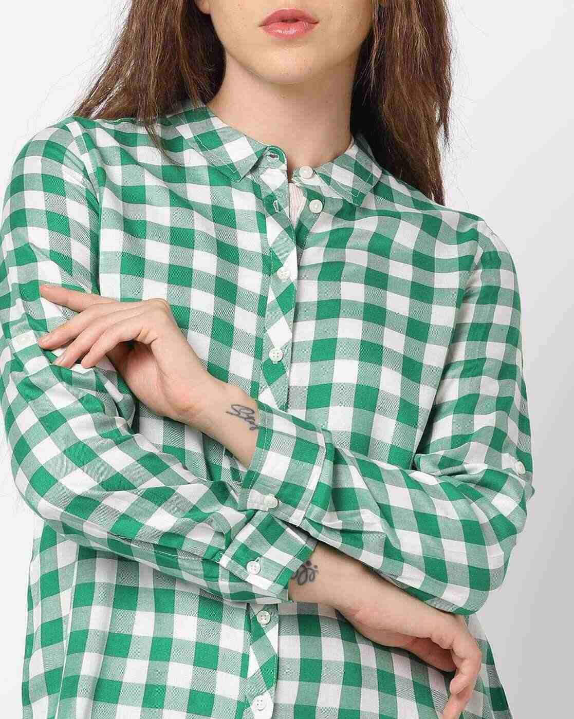 DNMX | Women Checked Relaxed Fit Shirt|3