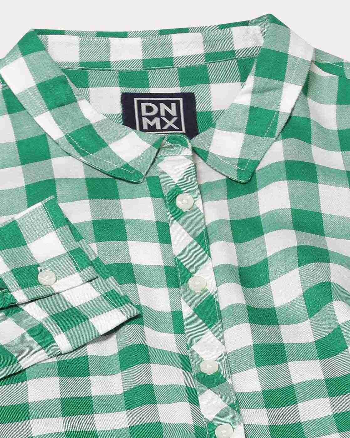 DNMX | Women Checked Relaxed Fit Shirt|4