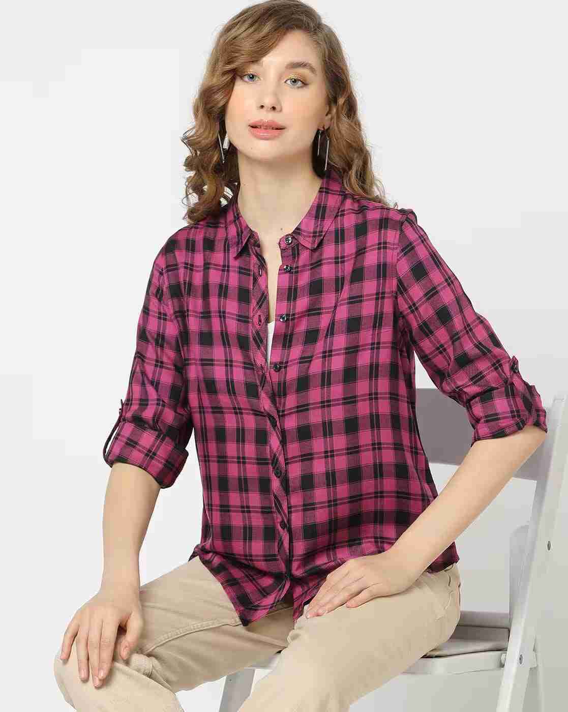 Women Checked Relaxed Fit Shirt