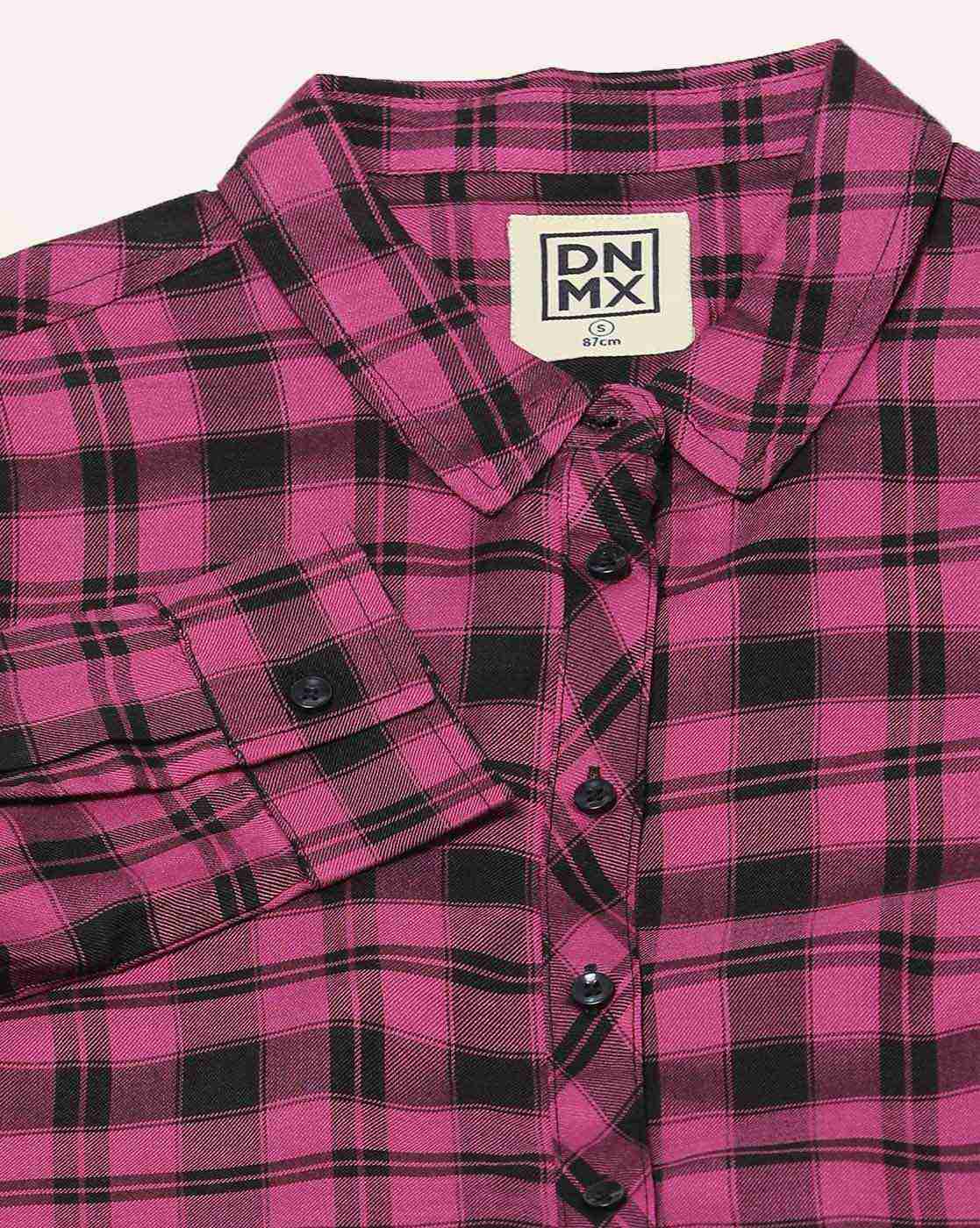 DNMX | Women Checked Relaxed Fit Shirt|5