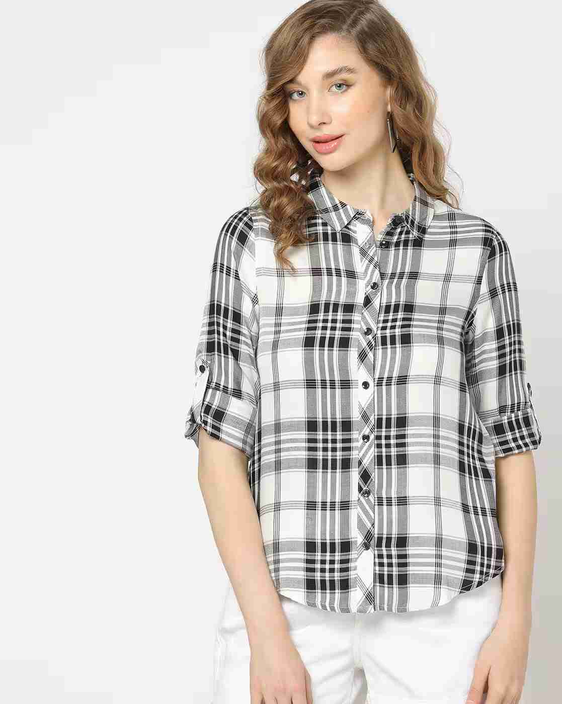 Women Checked Relaxed Fit Shirt