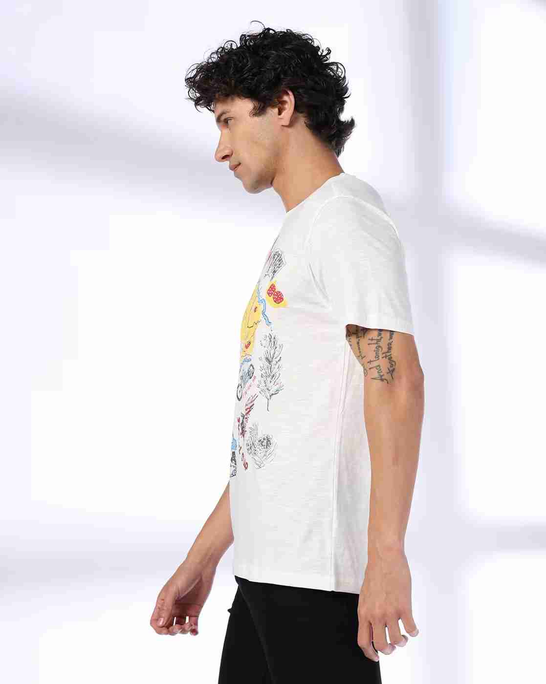 DNMX | Men Nevada Print Slim Fit Crew-Neck T-Shirt|1