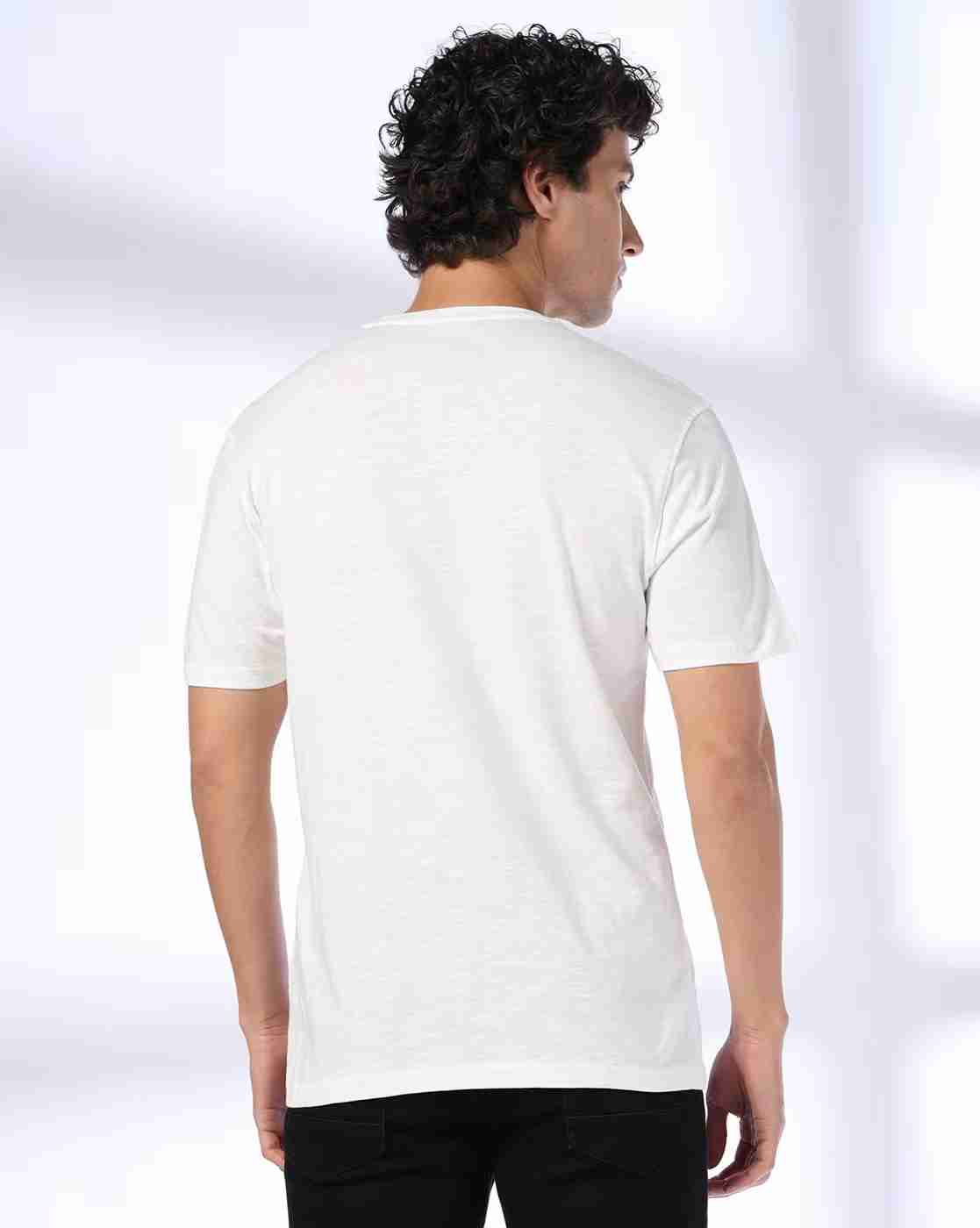 DNMX | Men Nevada Print Slim Fit Crew-Neck T-Shirt|2