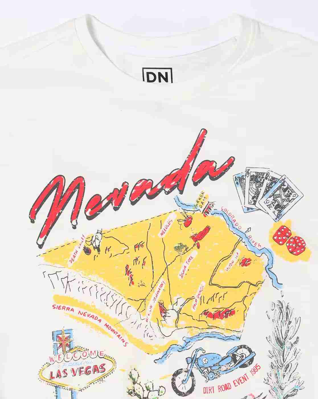 DNMX | Men Nevada Print Slim Fit Crew-Neck T-Shirt|4