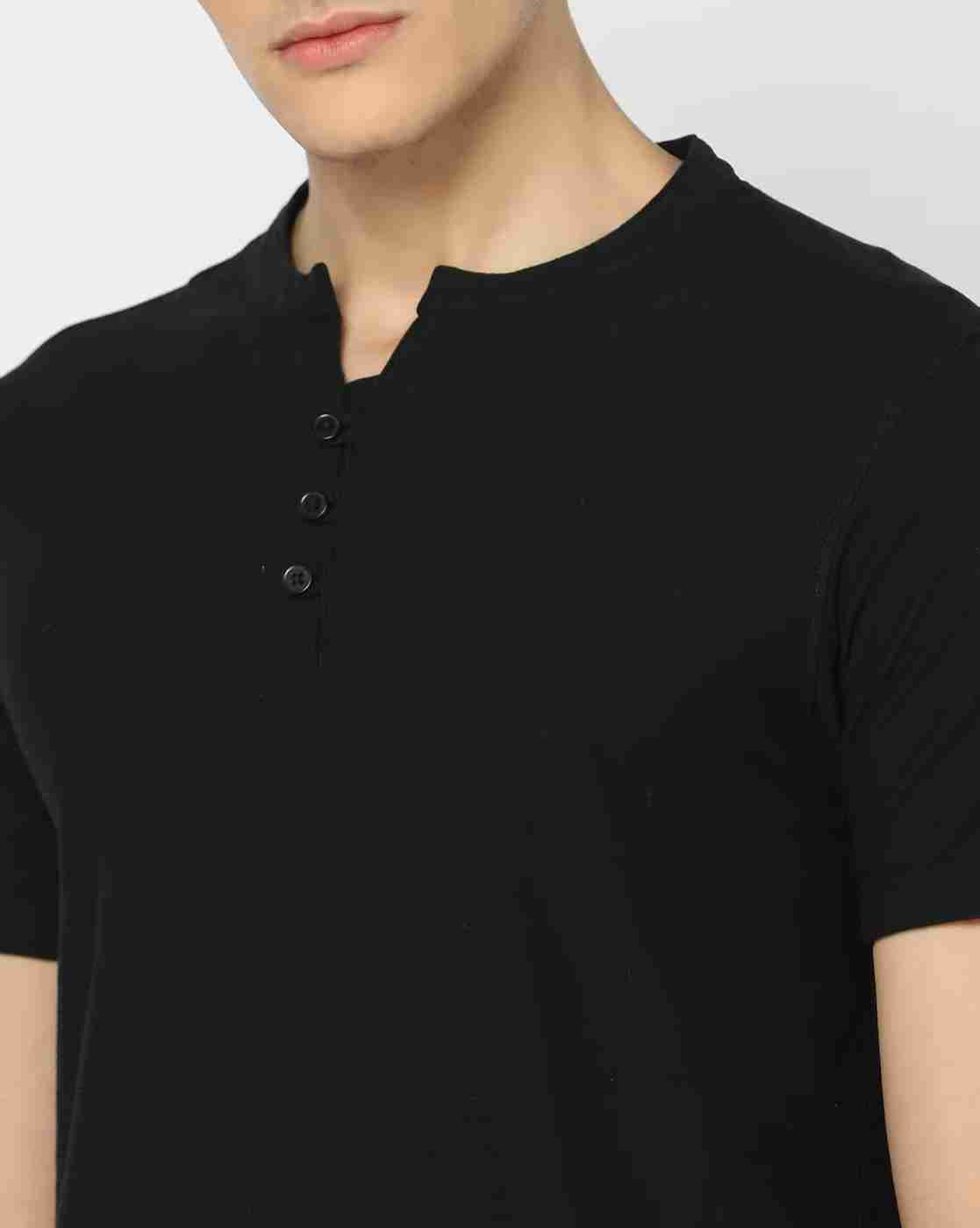 DNMX | Men Slim Fit Henley T-Shirt|3