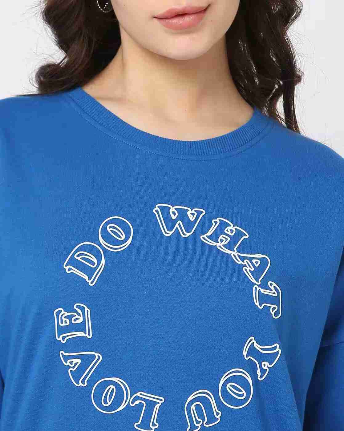 DNMX | Women Typographic Print Relaxed Fit Sweatshirt|3