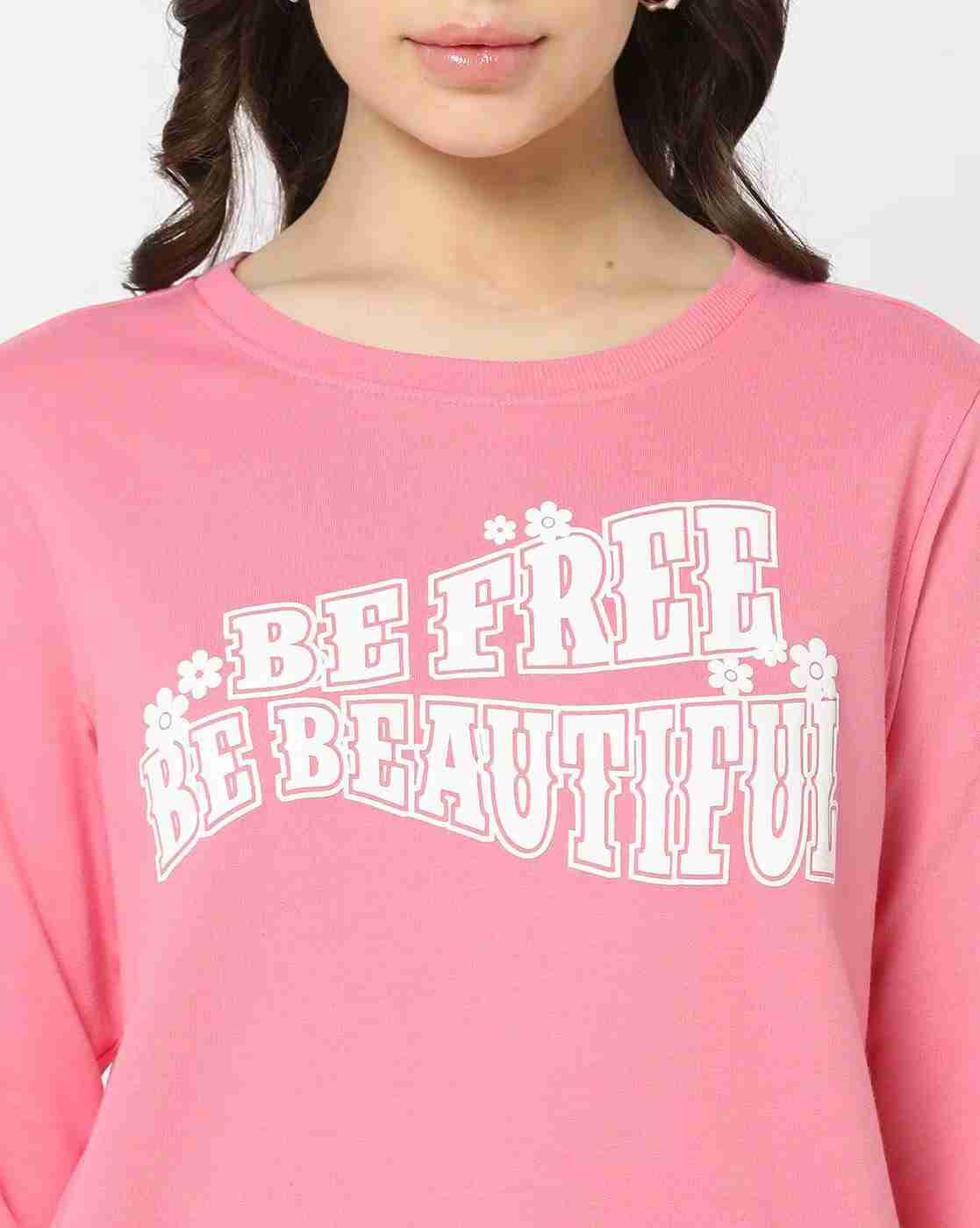 DNMX | Women Typographic Print Relaxed Fit Sweatshirt|4