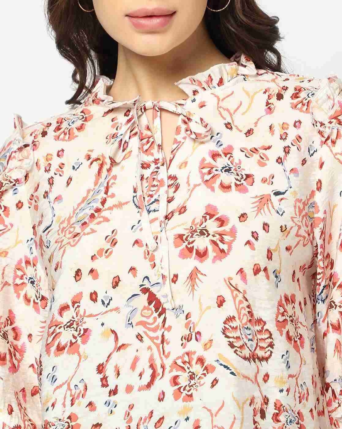 DNMX | Women Floral Print Relaxed Fit Top|3