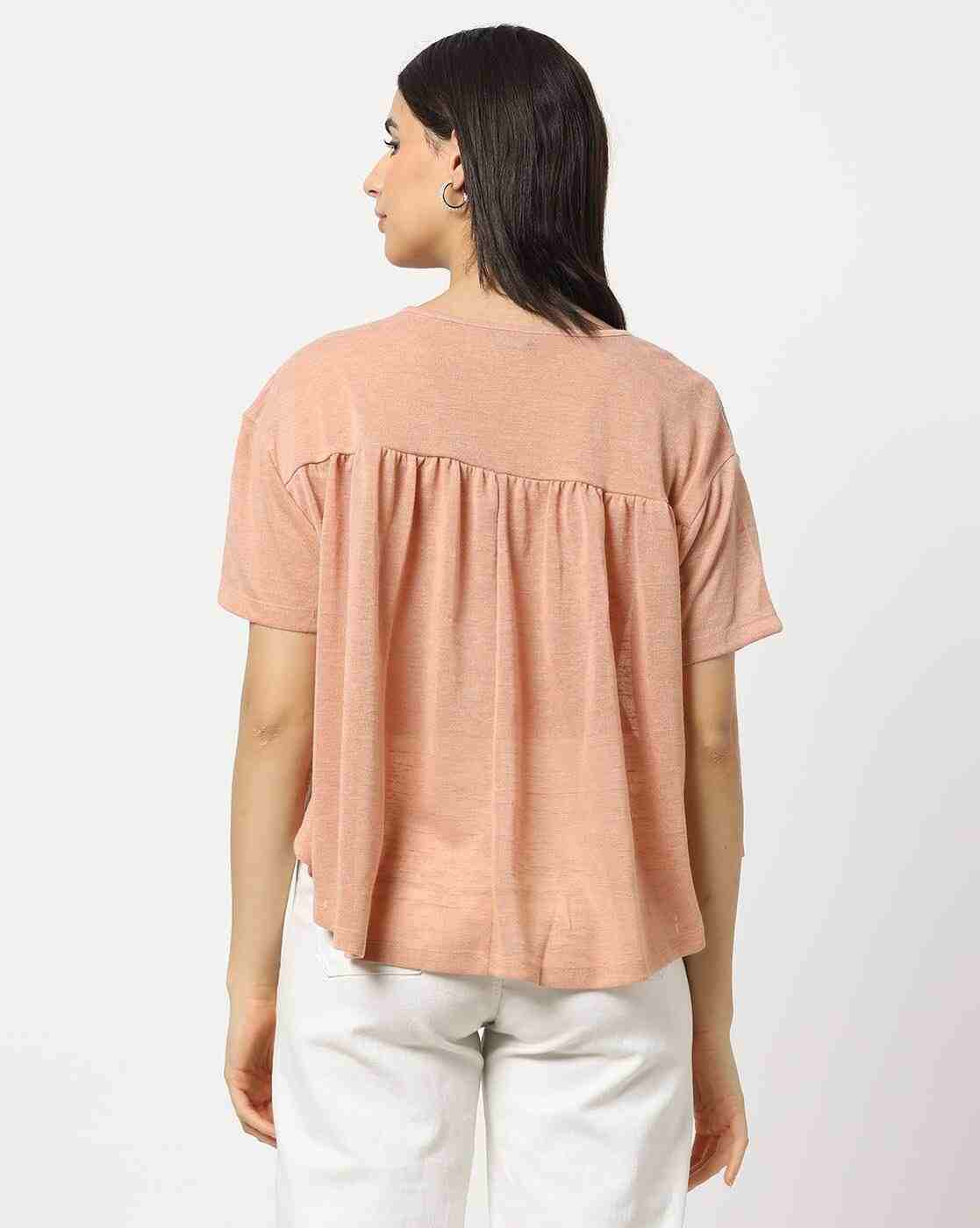 DNMX | Women Relaxed Fit V-Neck Top|2