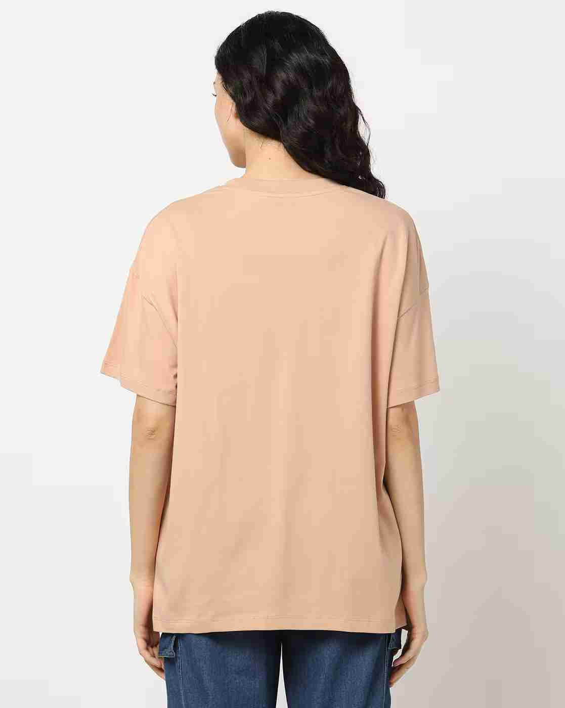 DNMX | Women Graphic Print Loose Fit Crew-Neck T-Shirt|3