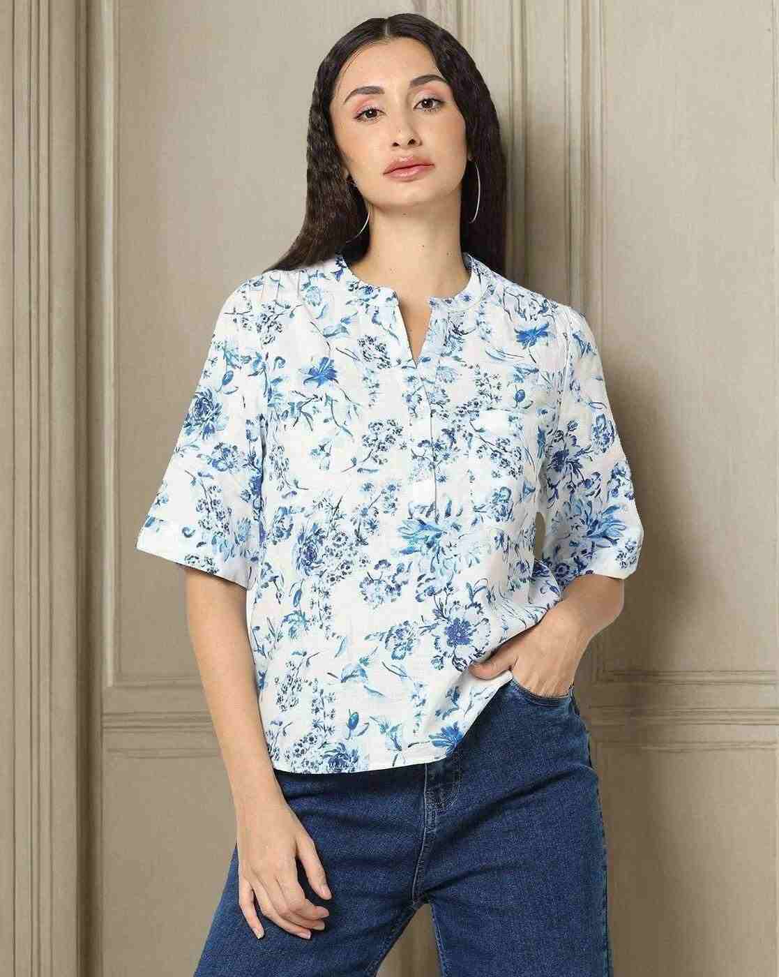 DNMX | Women Floral Print Regular Fit Shirt|0