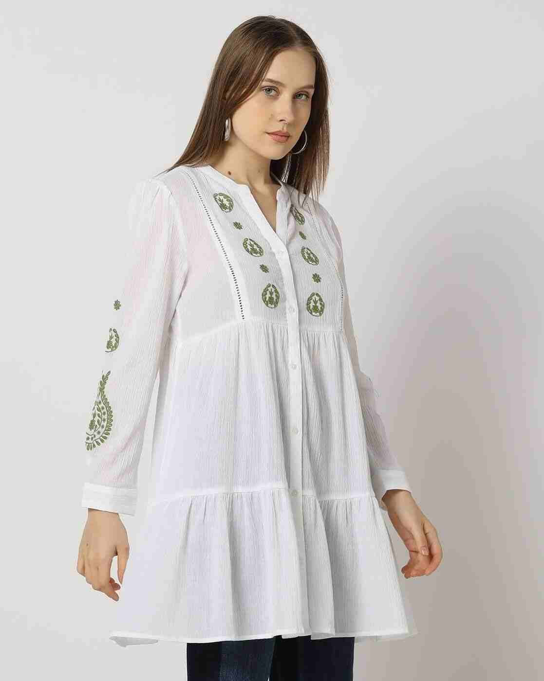 DNMX | Women Embroidered Relaxed Fit Tunic|1