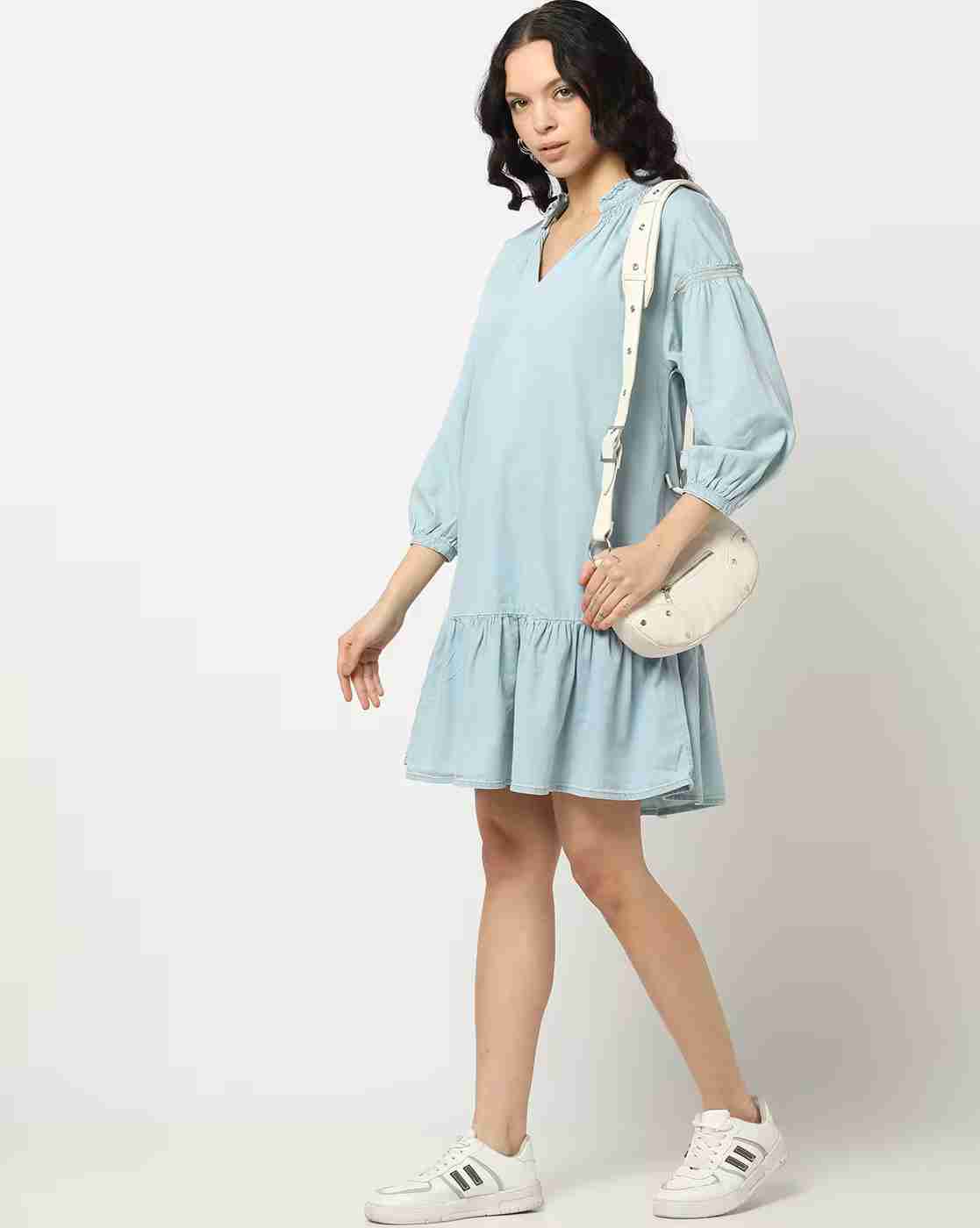 DNMX | Women A-Line Dress with Ruffles|0