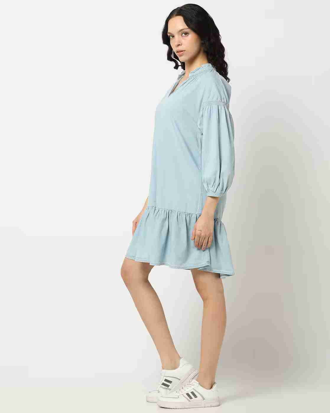 DNMX | Women A-Line Dress with Ruffles|1