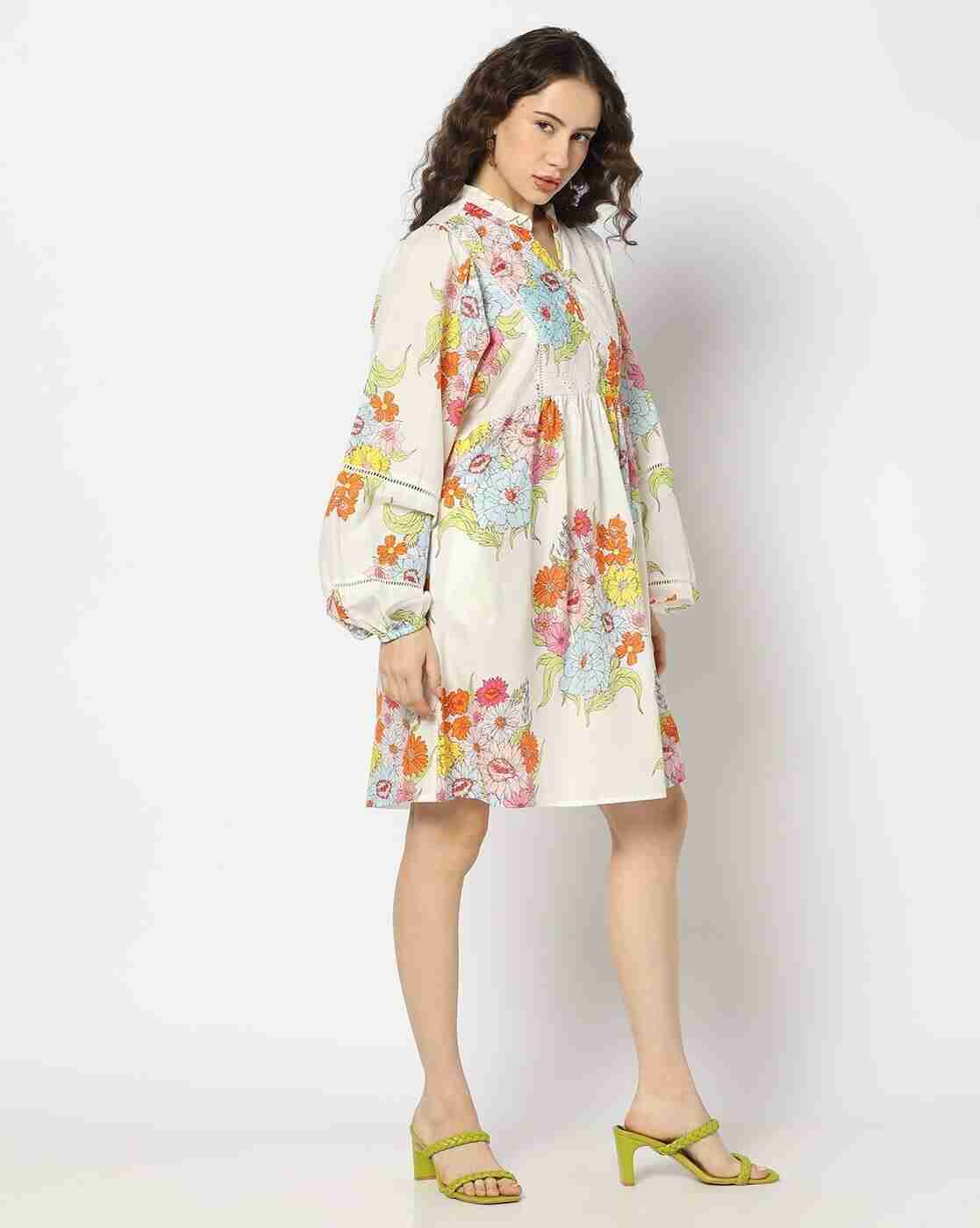 DNMX | Women Floral Print Fit & Flare Dress|1