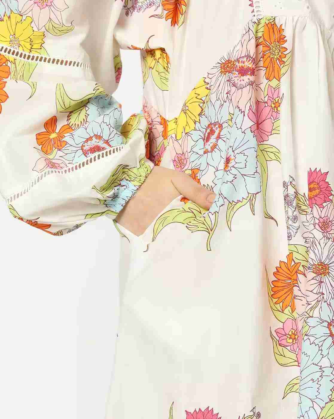 DNMX | Women Floral Print Fit & Flare Dress|4