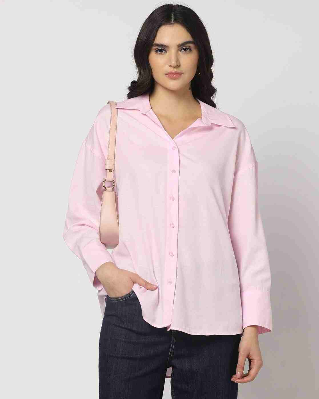 DNMX | Women Loose Fit High-Low Shirt|0