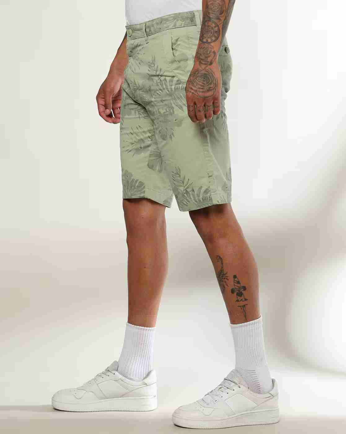 DNMX | Men Floral Print Slim Fit Shorts|1