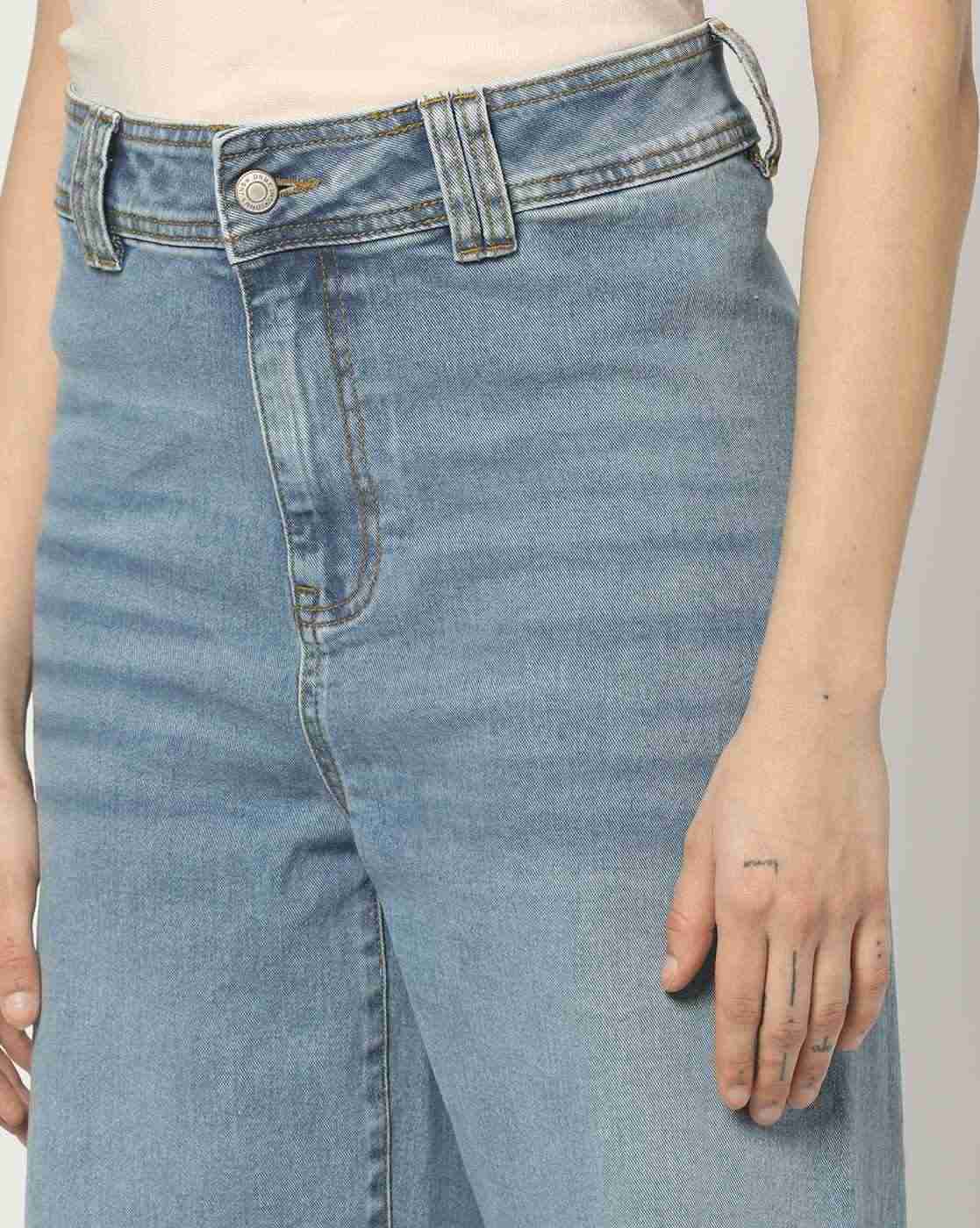 DNMX | Women Lightly Washed Wide-Leg Jeans|3