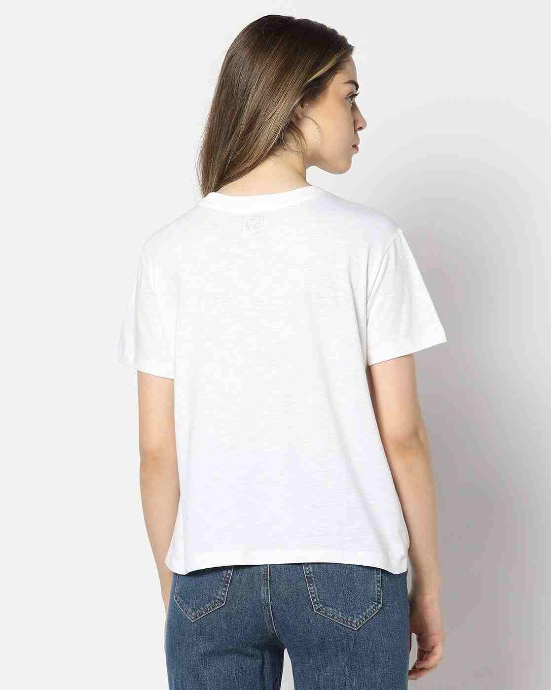 DNMX | Women Graphic Print Boxy Fit Crew-Neck T-Shirt|2