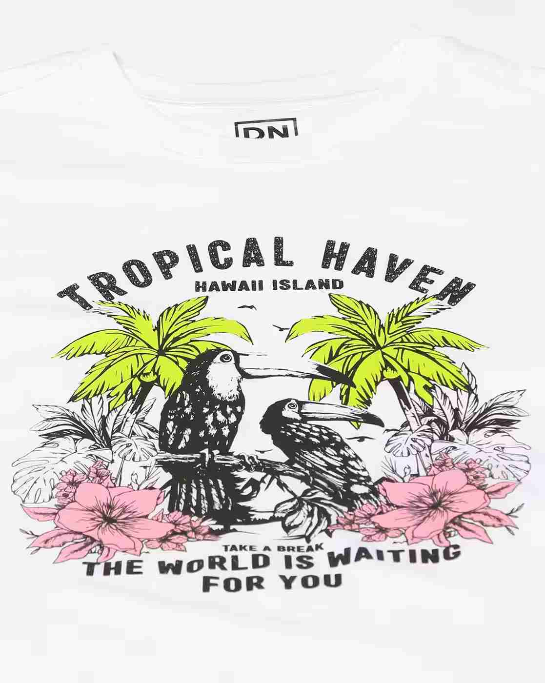 DNMX | Women Graphic Print Boxy Fit Crew-Neck T-Shirt|5