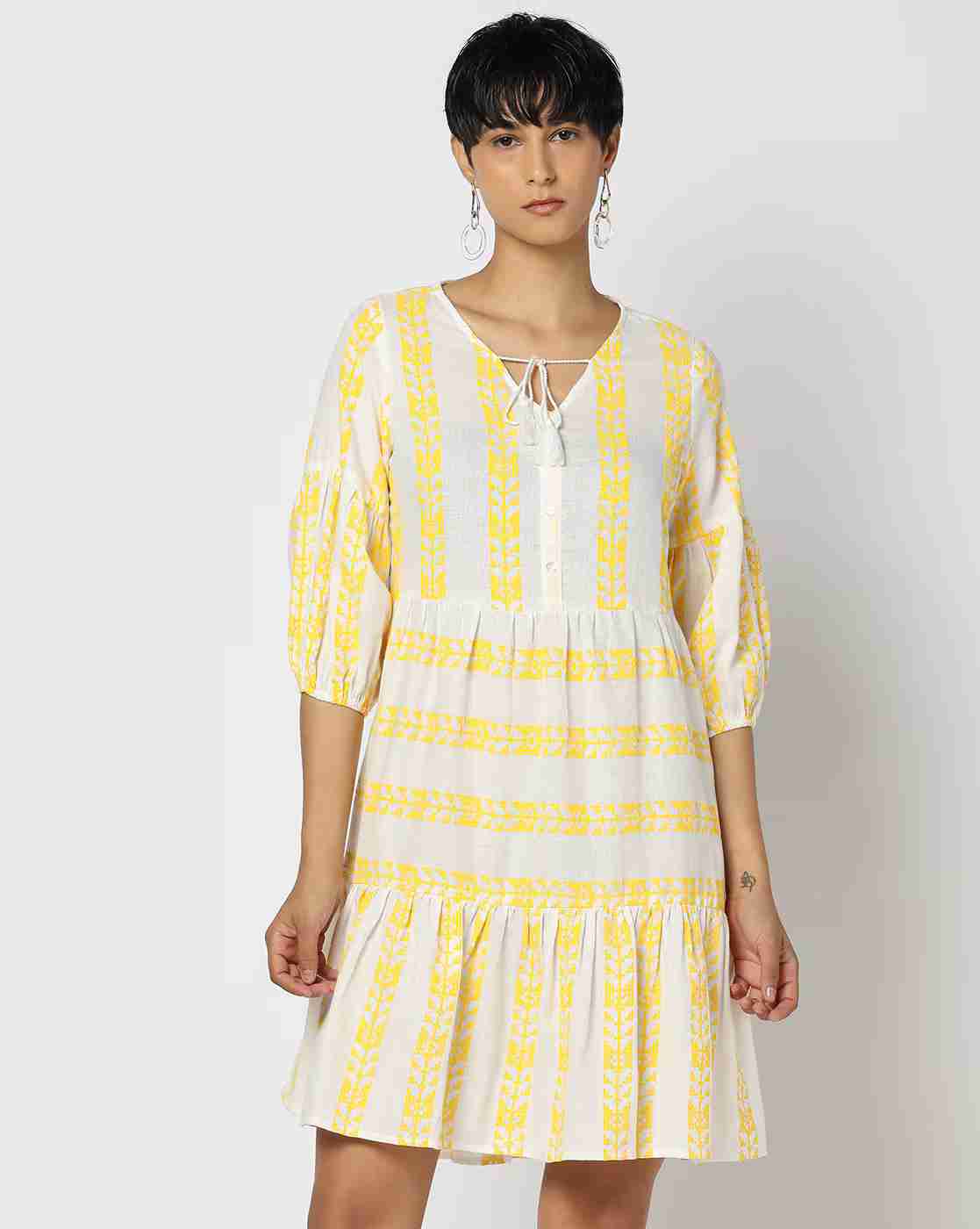 DNMX | Women Striped Regular Fit Tunic|0