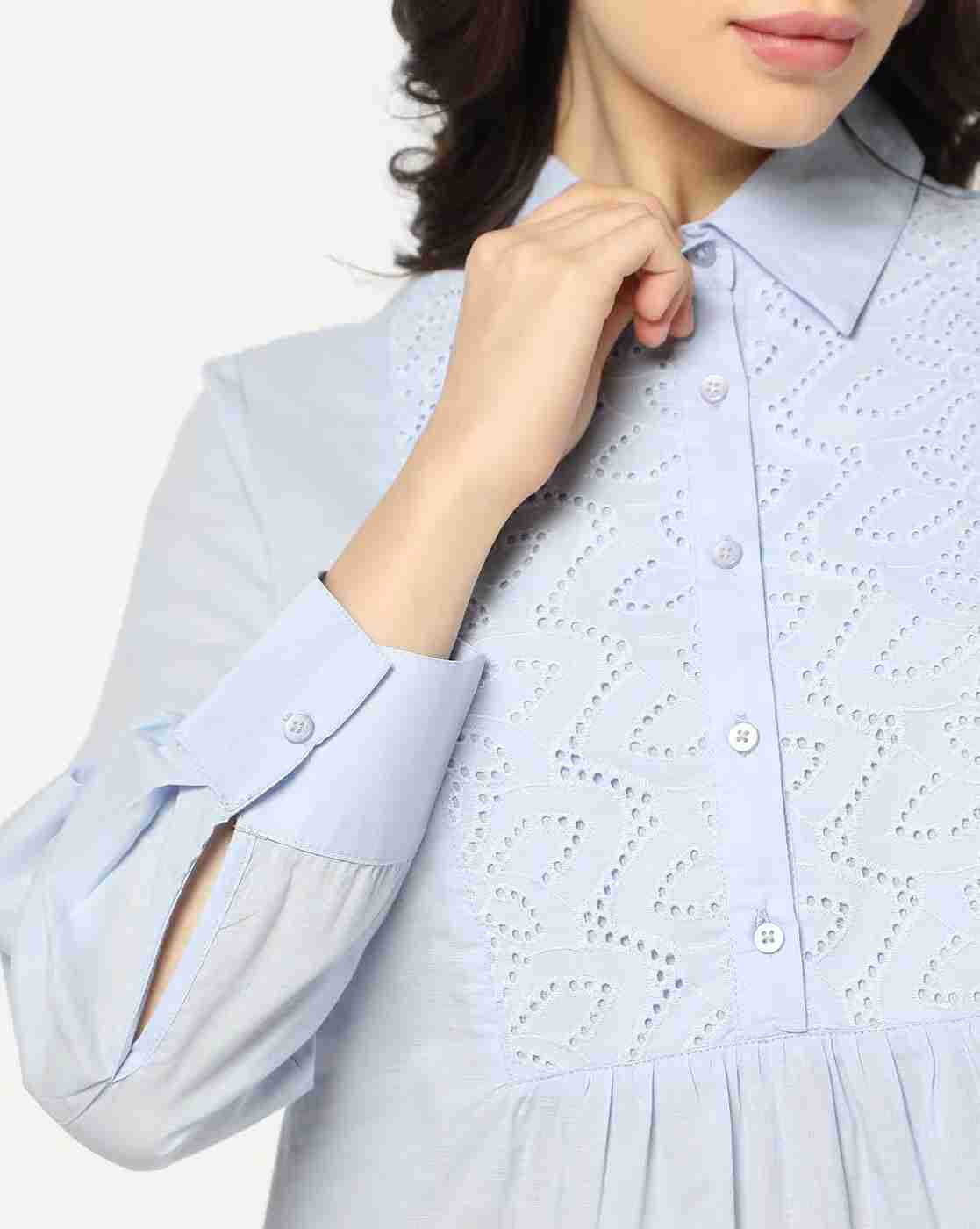 DNMX | Women Schiffli Embroidered Tiered Dress|4