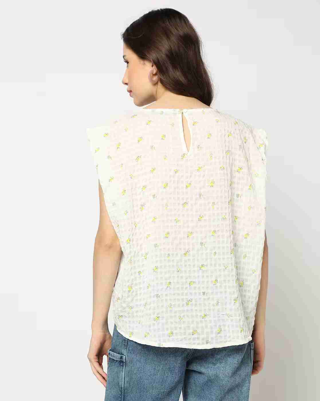 DNMX | Women Checked Regular Fit Top with Extended Sleeves|2