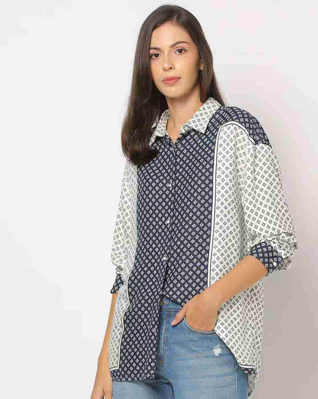 DNMX | Women Printed Relaxed Fit Shirt|0