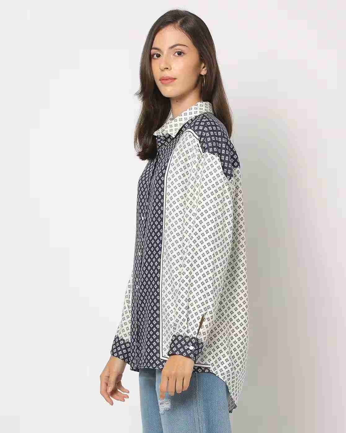 DNMX | Women Printed Relaxed Fit Shirt|1