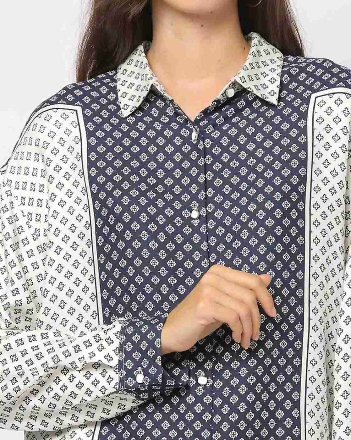 DNMX | Women Printed Relaxed Fit Shirt|3