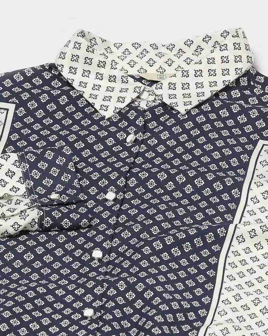 DNMX | Women Printed Relaxed Fit Shirt|4