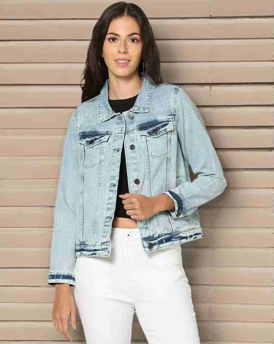 DNMX | Women Washed Relaxed Fit Denim Jacket|0