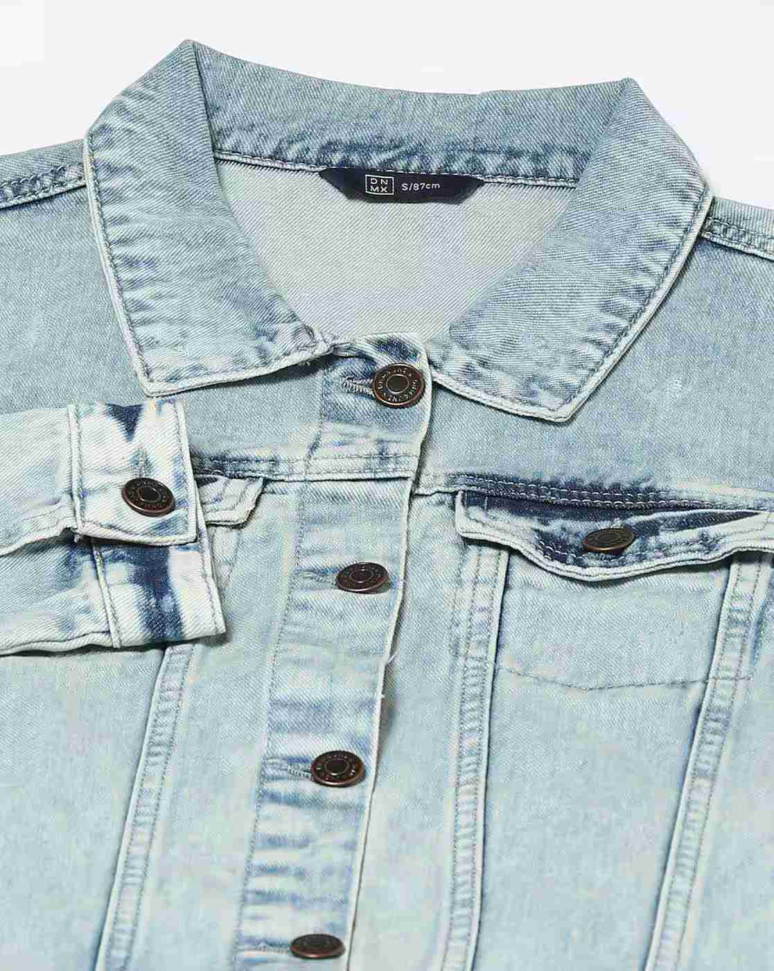DNMX | Women Washed Relaxed Fit Denim Jacket|5