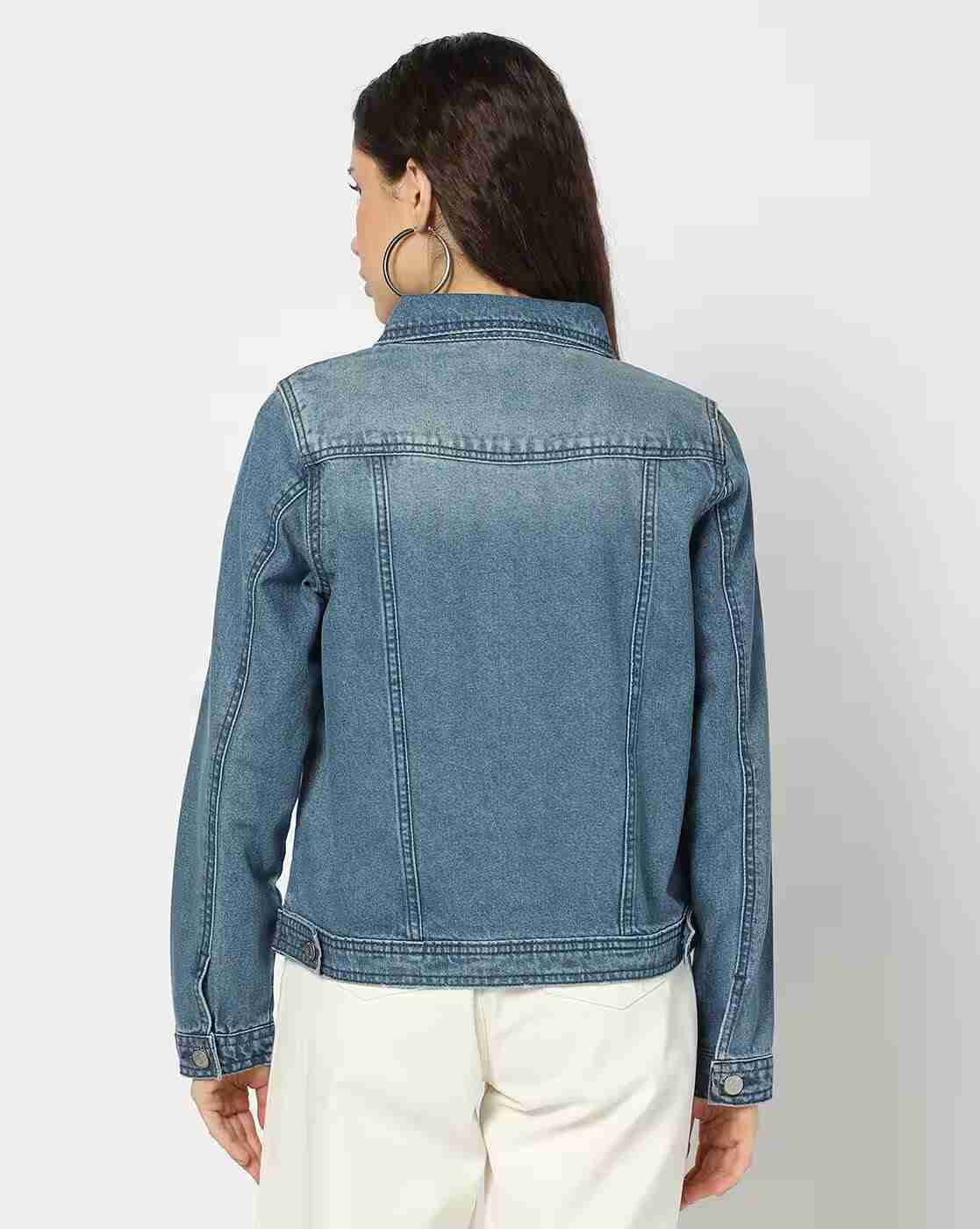 DNMX | Women Lightly Washed Relaxed Fit Denim Jacket|2