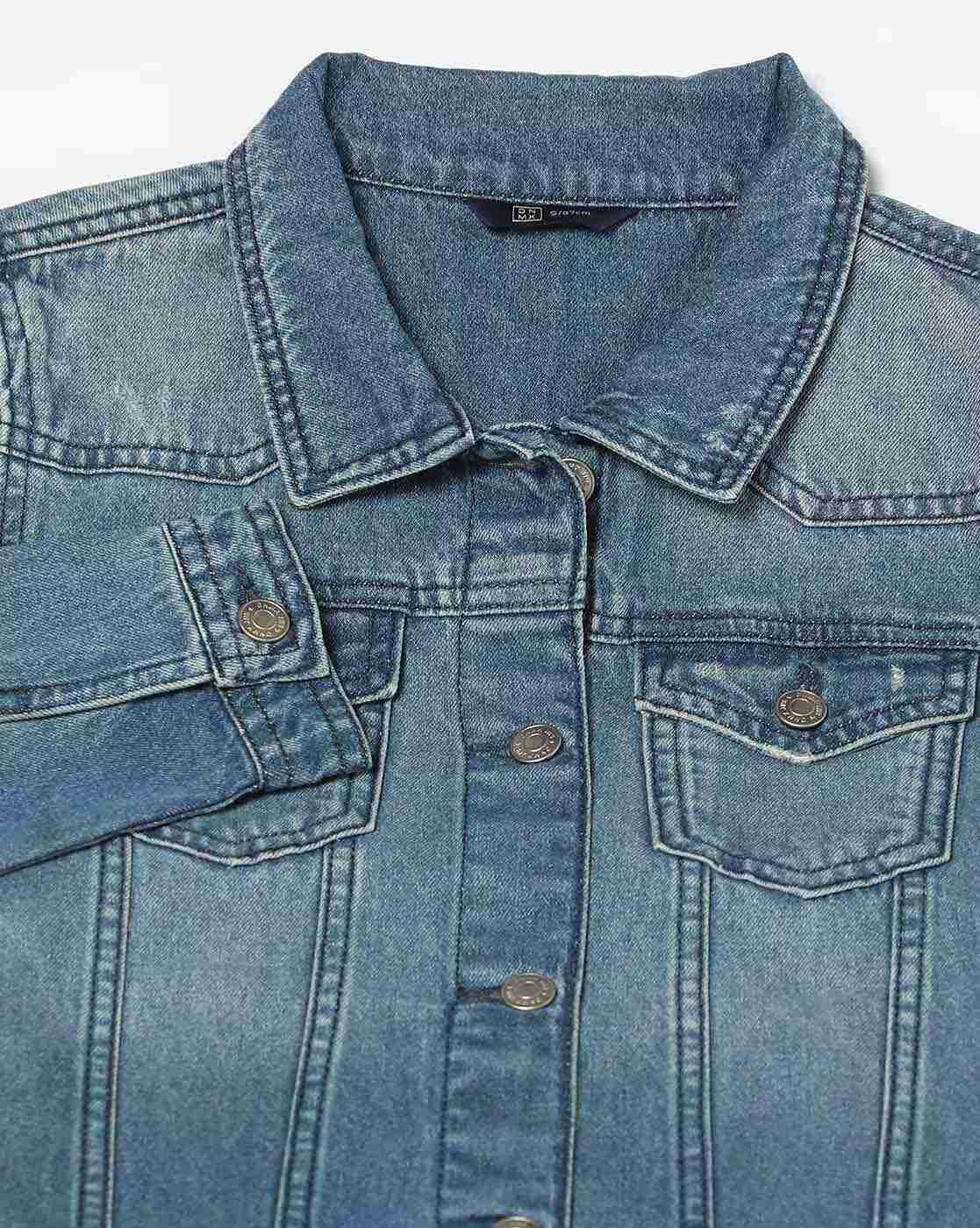 DNMX | Women Lightly Washed Relaxed Fit Denim Jacket|4