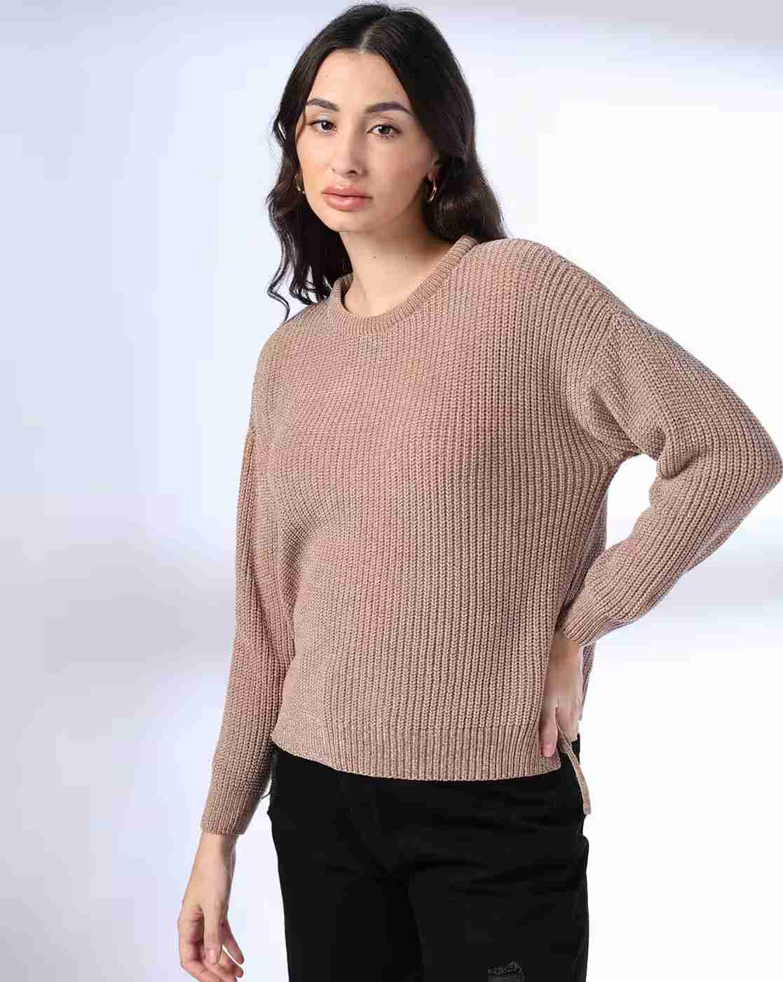 Women Knitted Crew-Neck Sweater