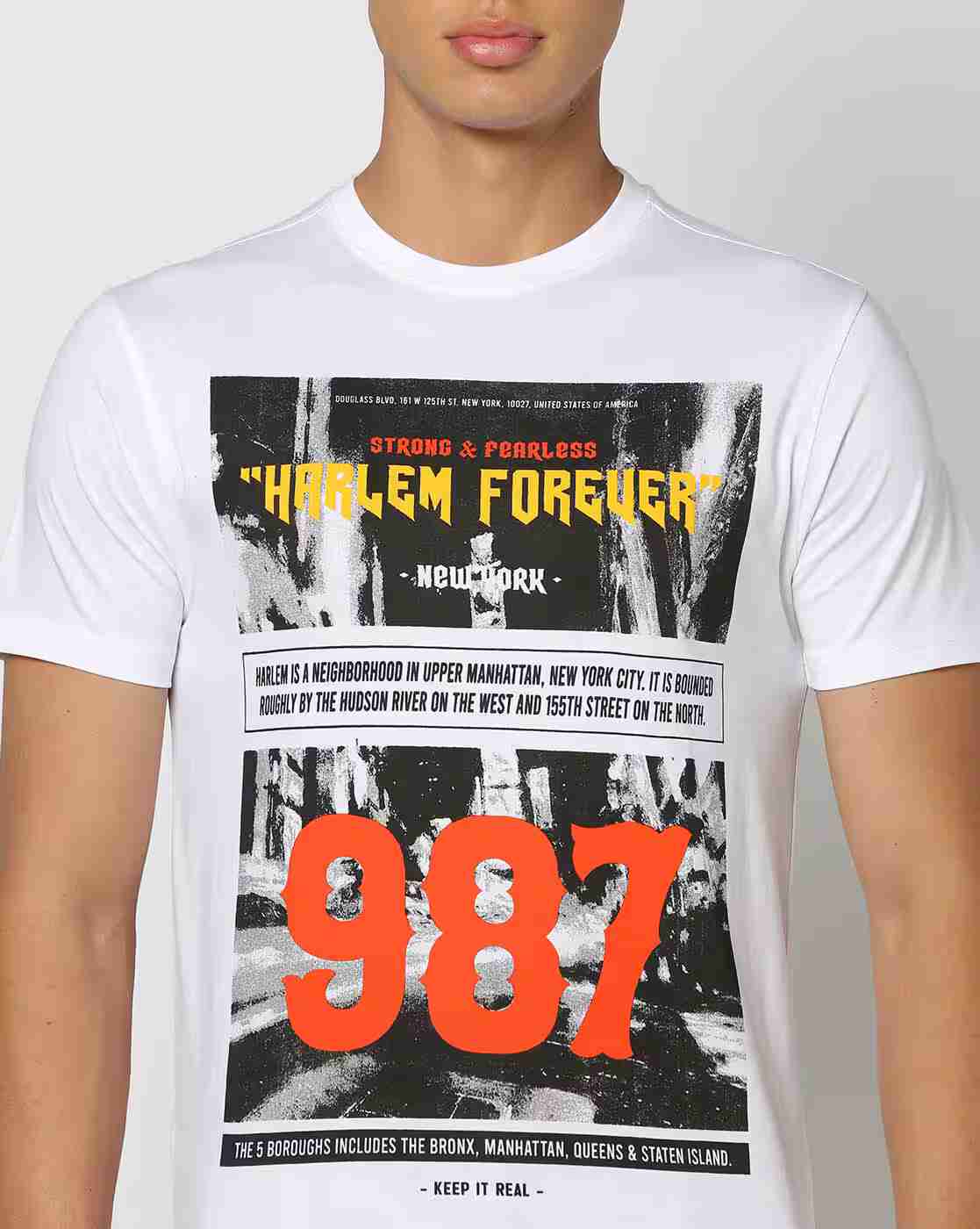 DNMX | Men Graphic Print Slim Fit Cotton Crew-Neck T-Shirt|4