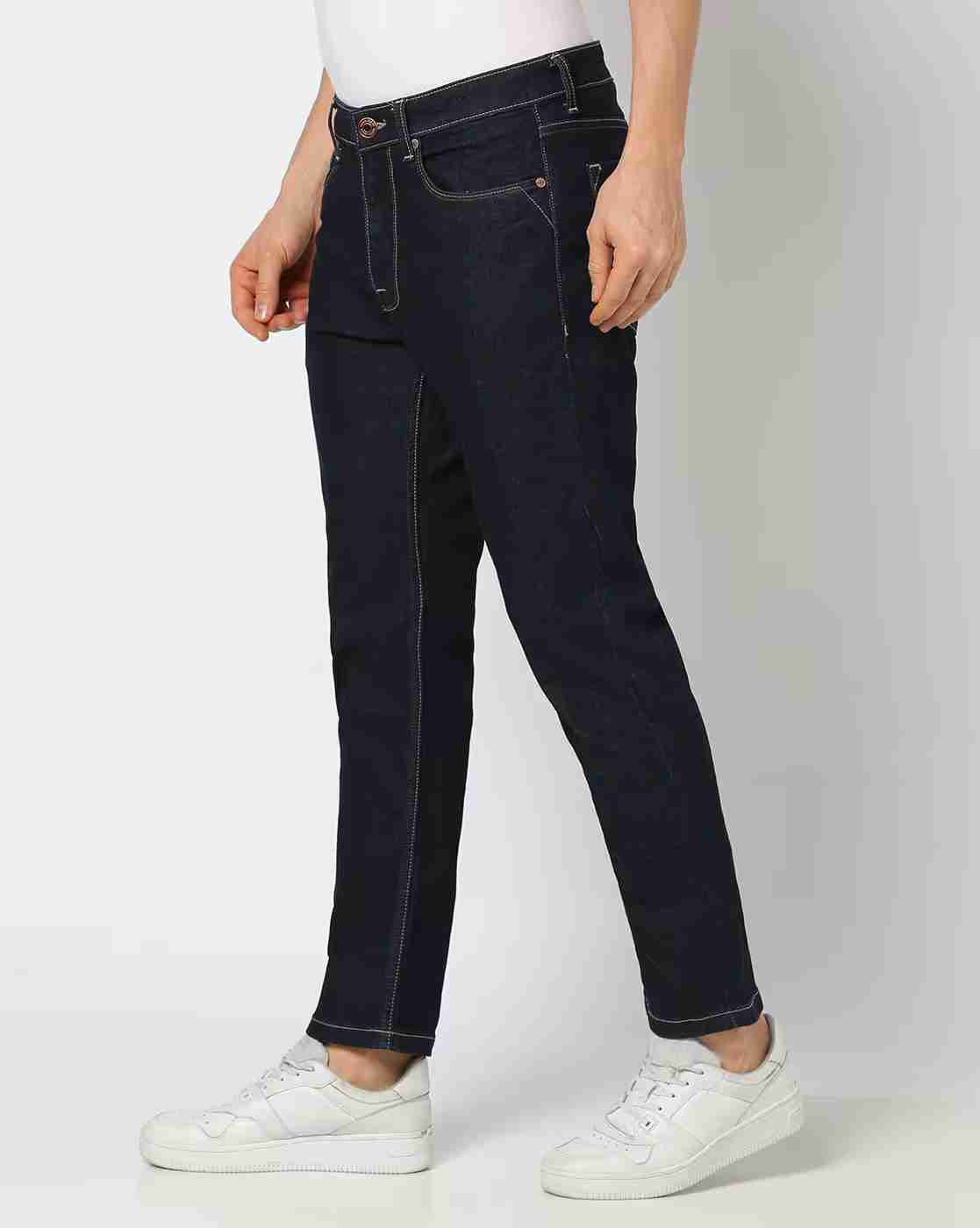 DNMX | Men Lightly Washed Slim Straight Jeans|1