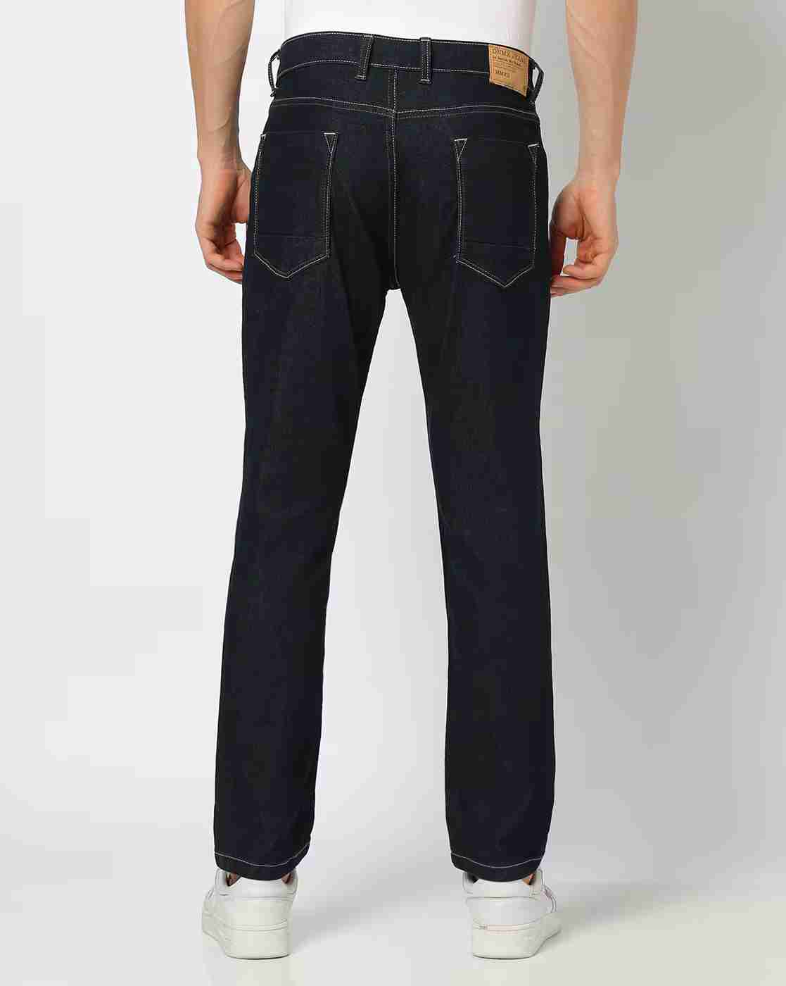 DNMX | Men Lightly Washed Slim Straight Jeans|2