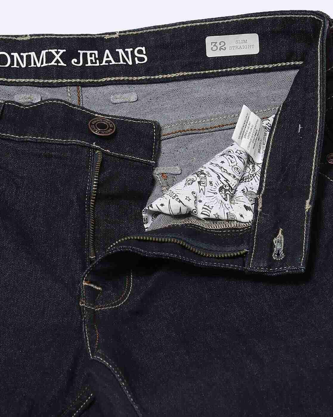 DNMX | Men Lightly Washed Slim Straight Jeans|4