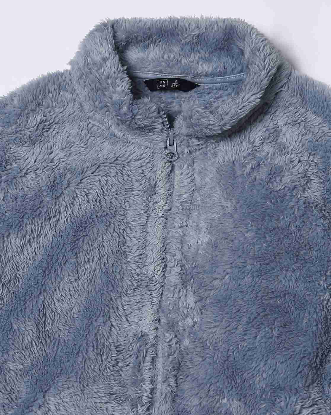 DNMX | Women Regular Fit Zip-Front Faux-Fur Jacket|4