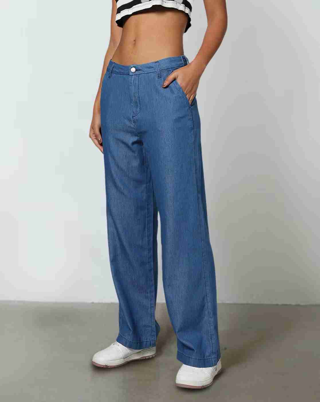 DNMX | Women Wide-Leg Flat-Front Trousers|0