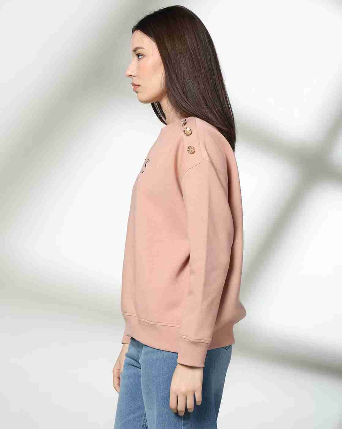 DNMX | Women Typographic Print Regular Fit Sweatshirt|1