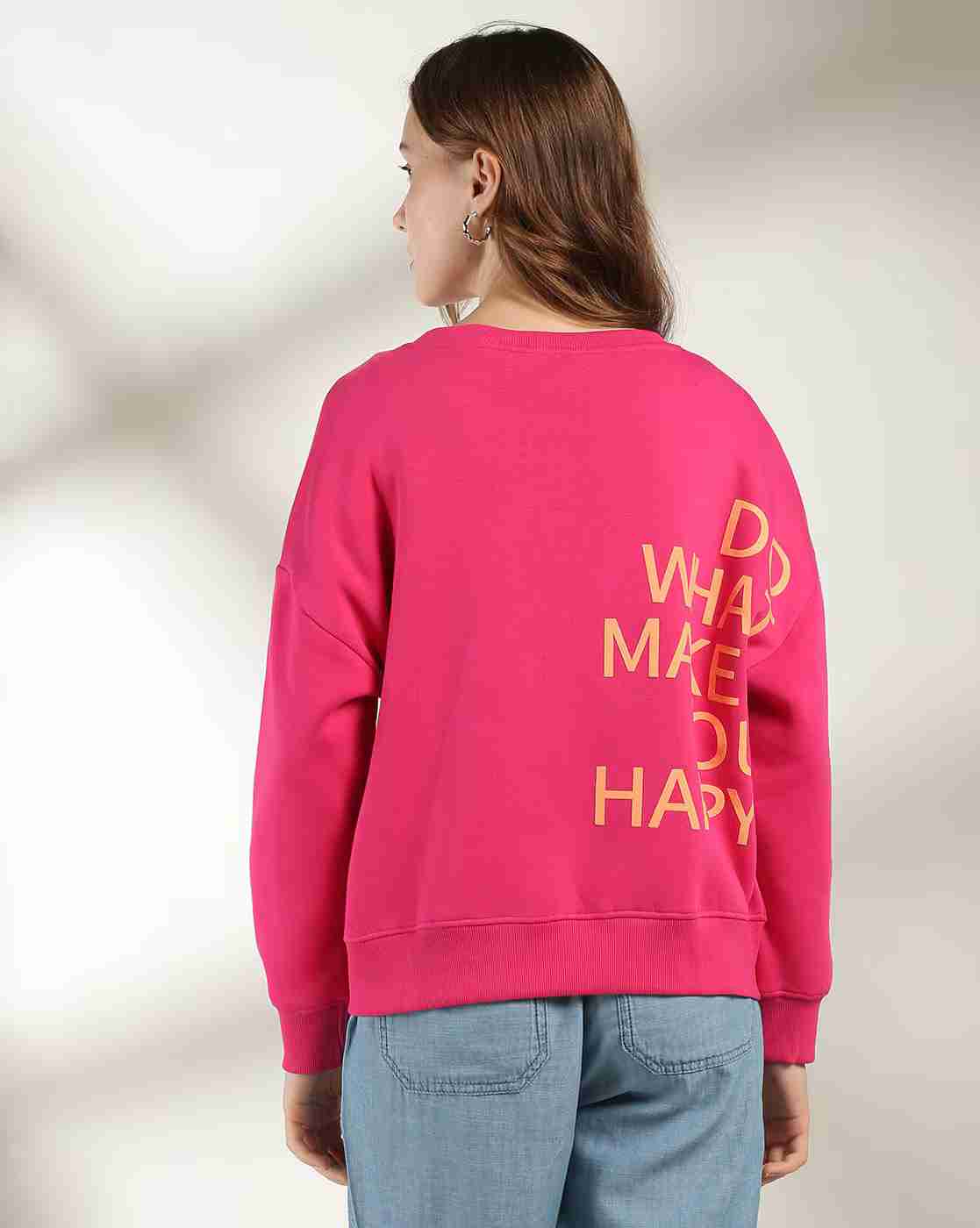 DNMX | Women Typographic Print Oversized Sweatshirt|3